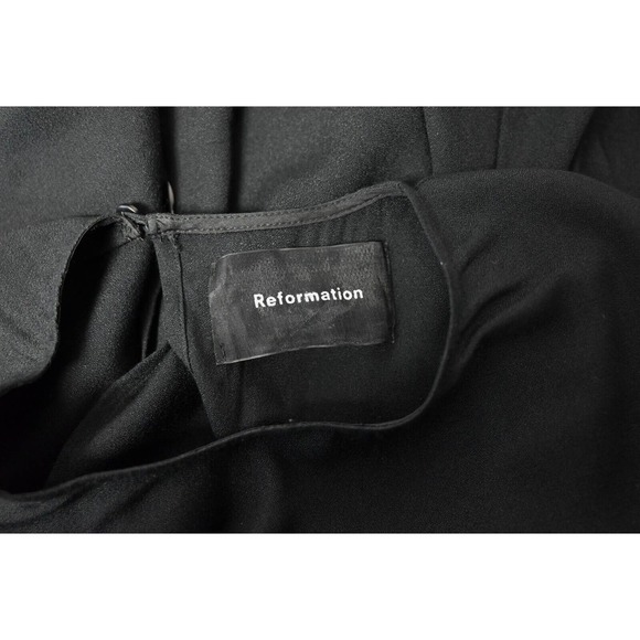 Reformation Black Crepe Long Sleeve Mini Dress Size 8 - Picture 8 of 9